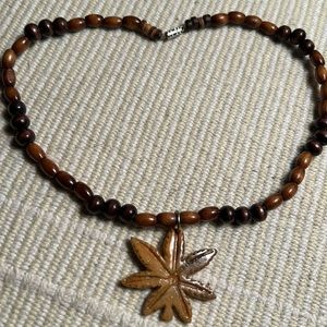 Handmade coco bead necklace 14 inch